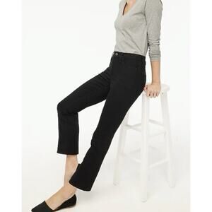 NWT J Crew Factory Women‎ Mid Rise Flare Crop Jeans 25 Signature Stretch Black